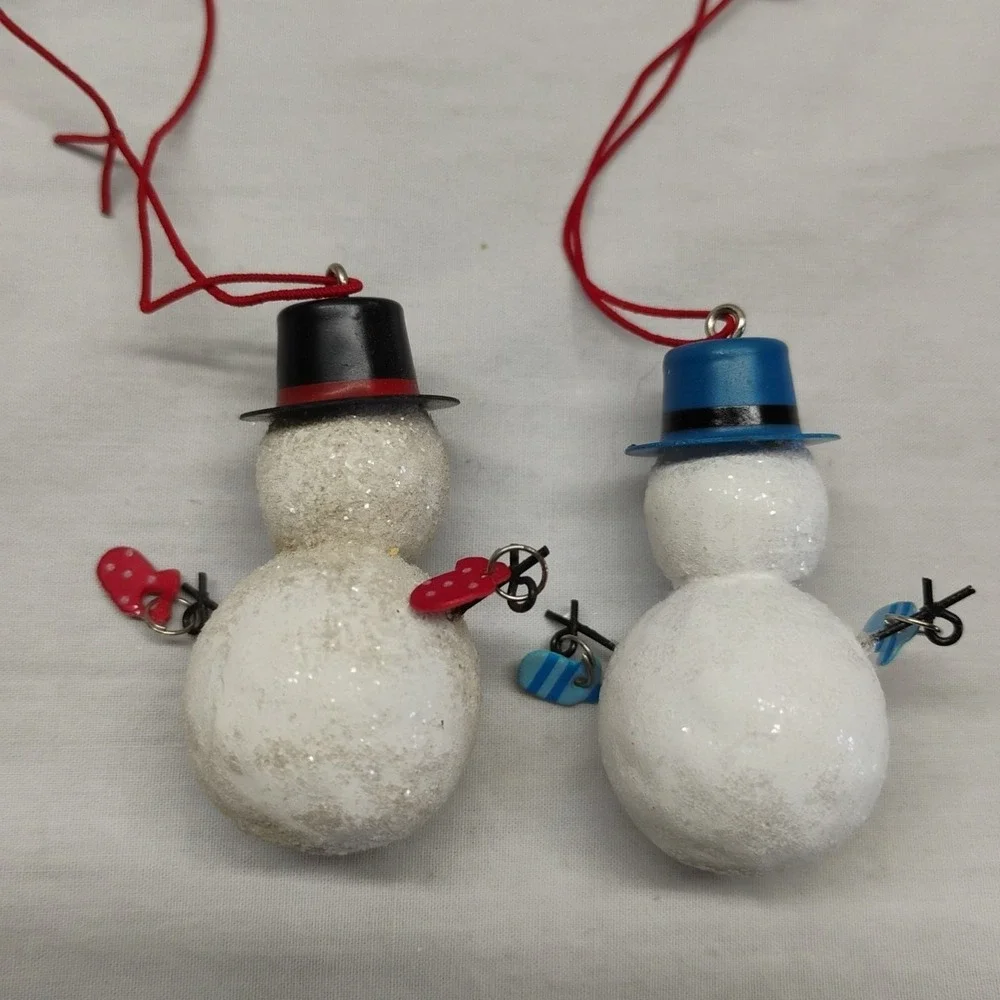 Hallmark Snowman Ornament 8pc Lot 2003-2005 Ornaments Christmas Tree Snowmen VTG